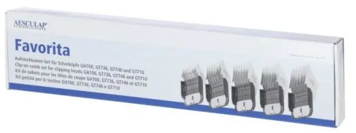 Kerbl f. AESCULAP Favorita Aufsteckkamm-Set / Aufschiebekamm-Set GT 170 ( 5 Stck ) fr Aesculap Favorita - 13, 16, 19, 22, 25 mm