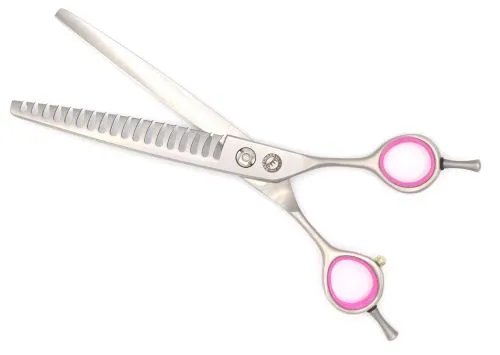 GATTINGER 17 cm Effilierschere / Modellierschere einseitig gezahnt, 18 Zhne, Japanstahl mit passendem Echtleder Scherenetui Gr. 2 (small) und Pflegetuch sowie Scherenl