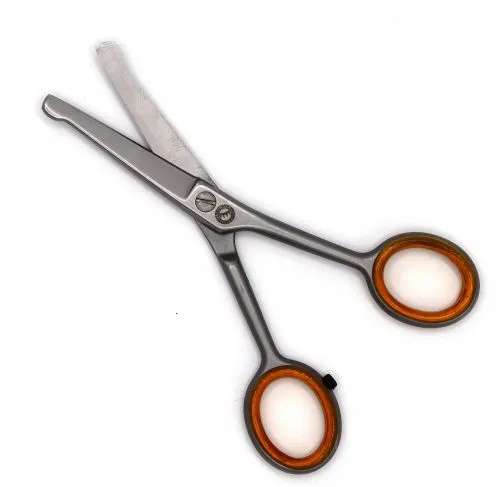 GATTINGER Pfotenschere / Gesichtsschere 4,5  11,5 cm mit Knopf - Auswahl gerade oder gebogen