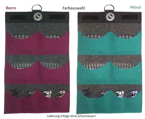 Hochwertige Filz-Kammtasche (Comb Pouch) / Schermessertasche zur Aufbewahrung von 4-8 Unterkmmen u. 4-12 Obermesser mit Farbauswahl!