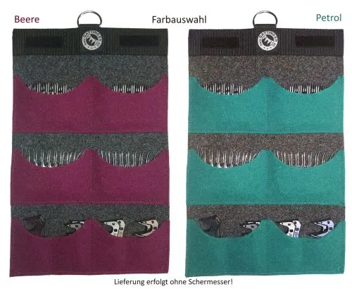 GATTINGER Hochwertige Filz-Kammtasche (Comb Pouch) / Schermessertasche zur Aufbewahrung von 4-8 Unterkmmen u. 4-12 Obermesser mit Farbauswahl!