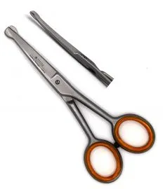 GATTINGER Pfotenschere / Gesichtsschere 4,5  11,5 cm mit Knopf - Auswahl gerade oder gebogen