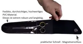 GATTINGER Echtleder Scherenetui / Scherentasche Gr. 4 (large), mit praktischem Sichtfenster, made in Germany