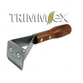 Trimmmesser TRIMM.EX® - Unterwollentferner Hundetrimmstriegel, mit Holzgriff, Variantenauswahl